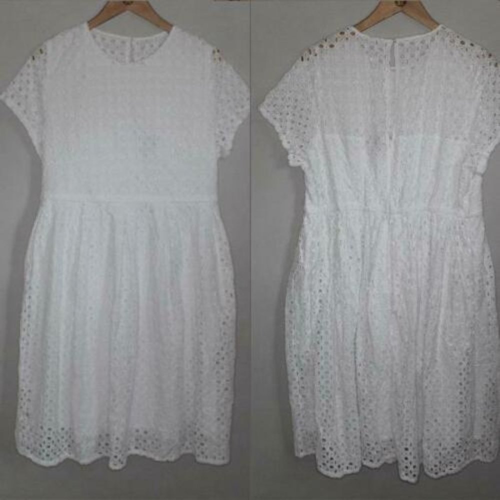 Lane Bryant Eyelet Midi Fit & Flare Dress H10673 - Picture 9 of 12